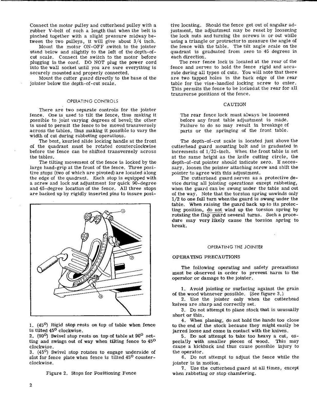 Operator Instruction Manual Fits Boice Crane Model 1400 Jointer