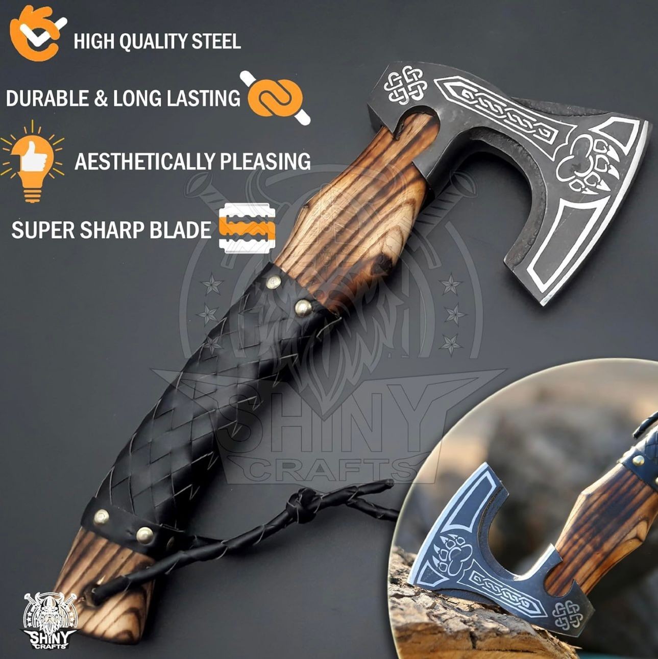 Customs Handmade Mini Berserker Axe Tomhahawk Battle Axe Viking Axe Gift SCA-16