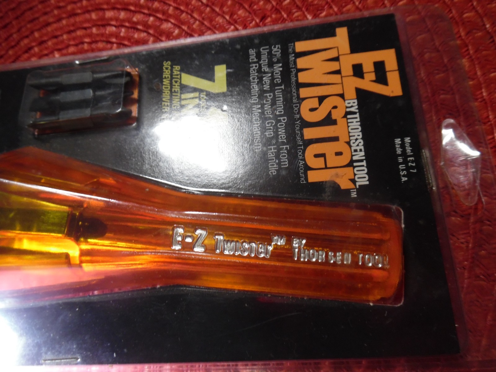Vintage NEW OLD STOCK 7in1 Thorsen E-Z Twister Reversible Ratcheting Screwdriver