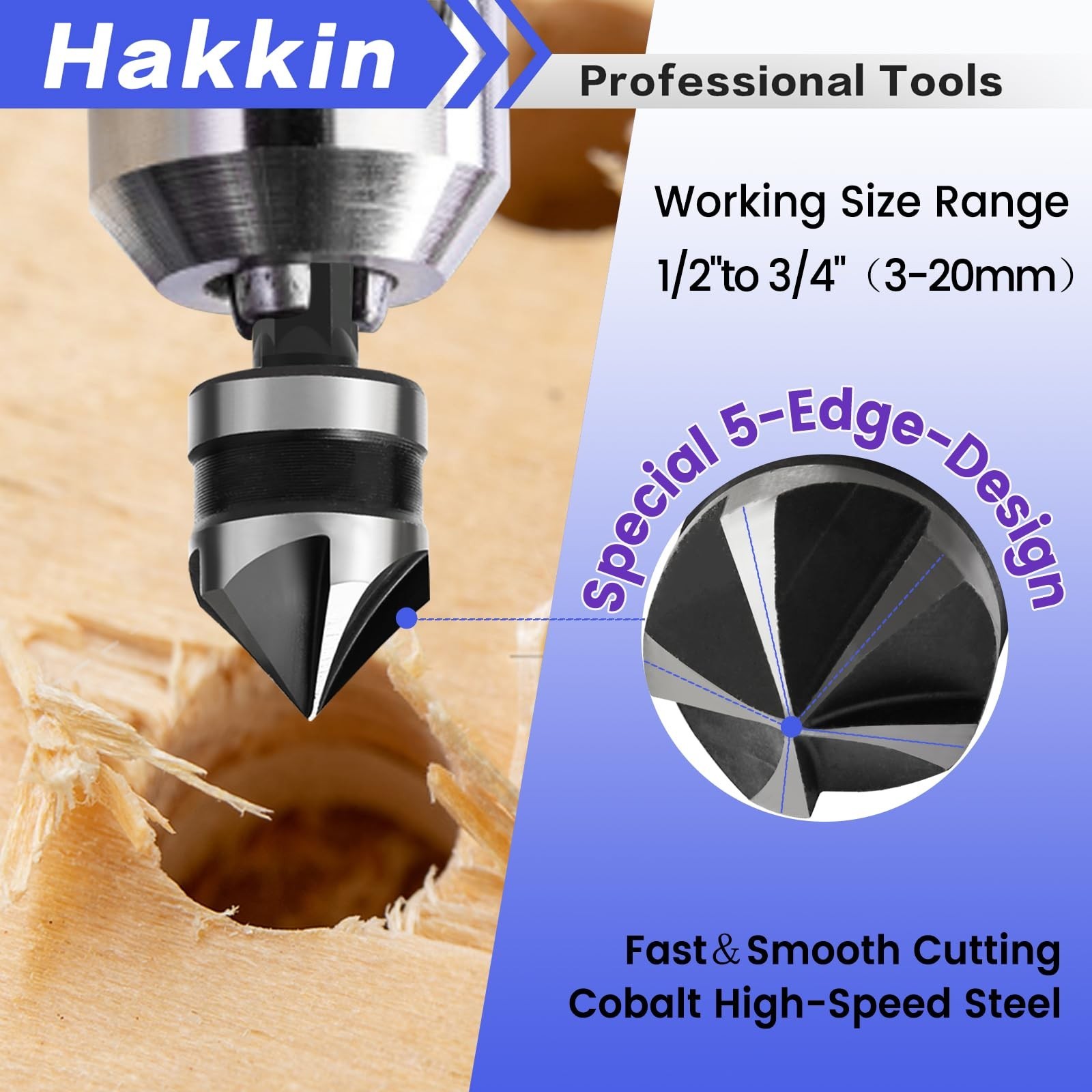 Deburring External Chamfer Tool with Tungsten Carbide Blade, Hakkin 5Pcs Remo…