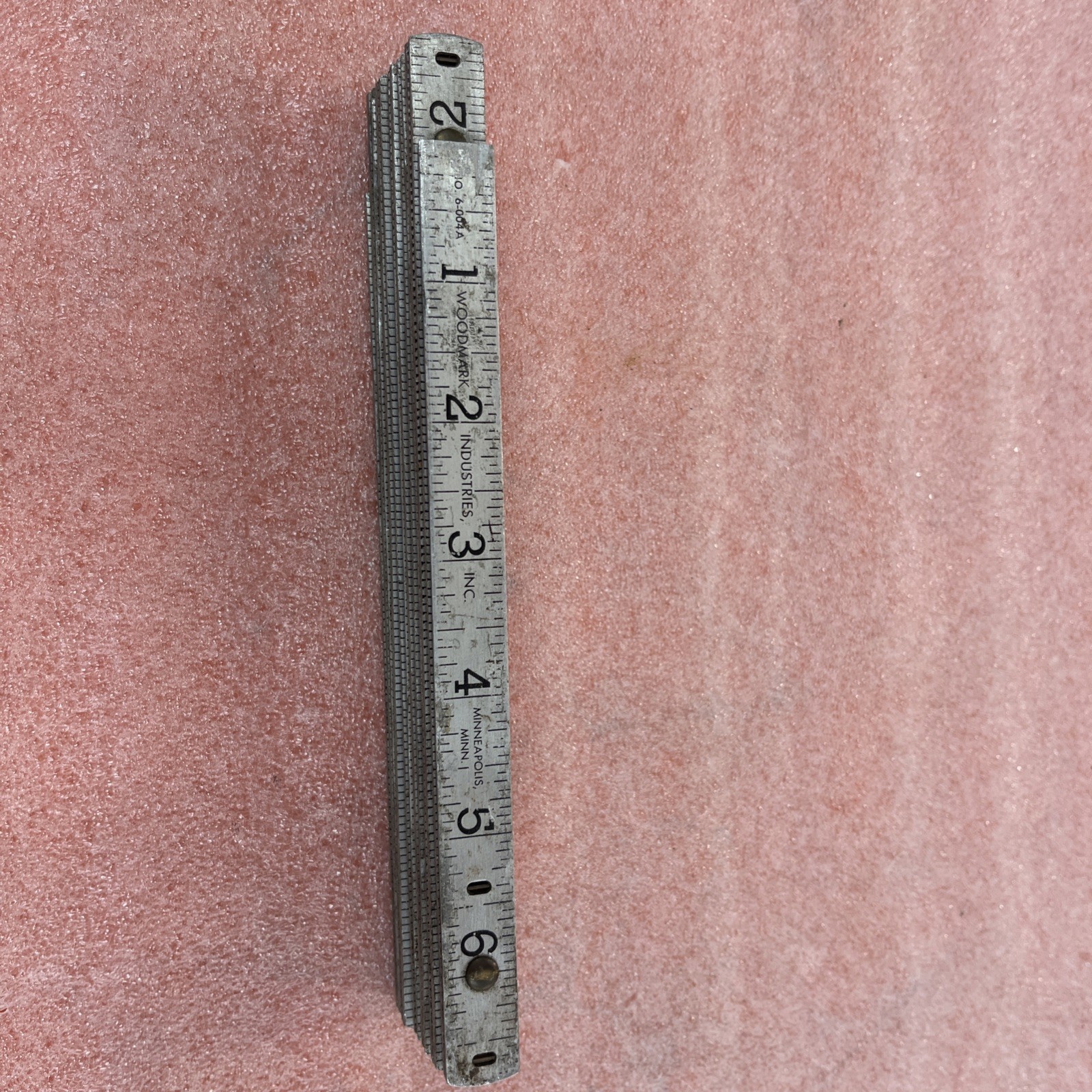 VINTAGE FOLDING RULER WOODMARK INDUTRIES 6-004A ALUMINUM CARPENTER TOOL 72”