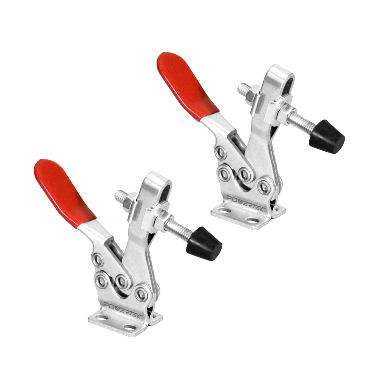 POWERTEC 2PK Toggle Clamp, 500 lbs Horizontal Ckamps (2 PK), Red Metallic