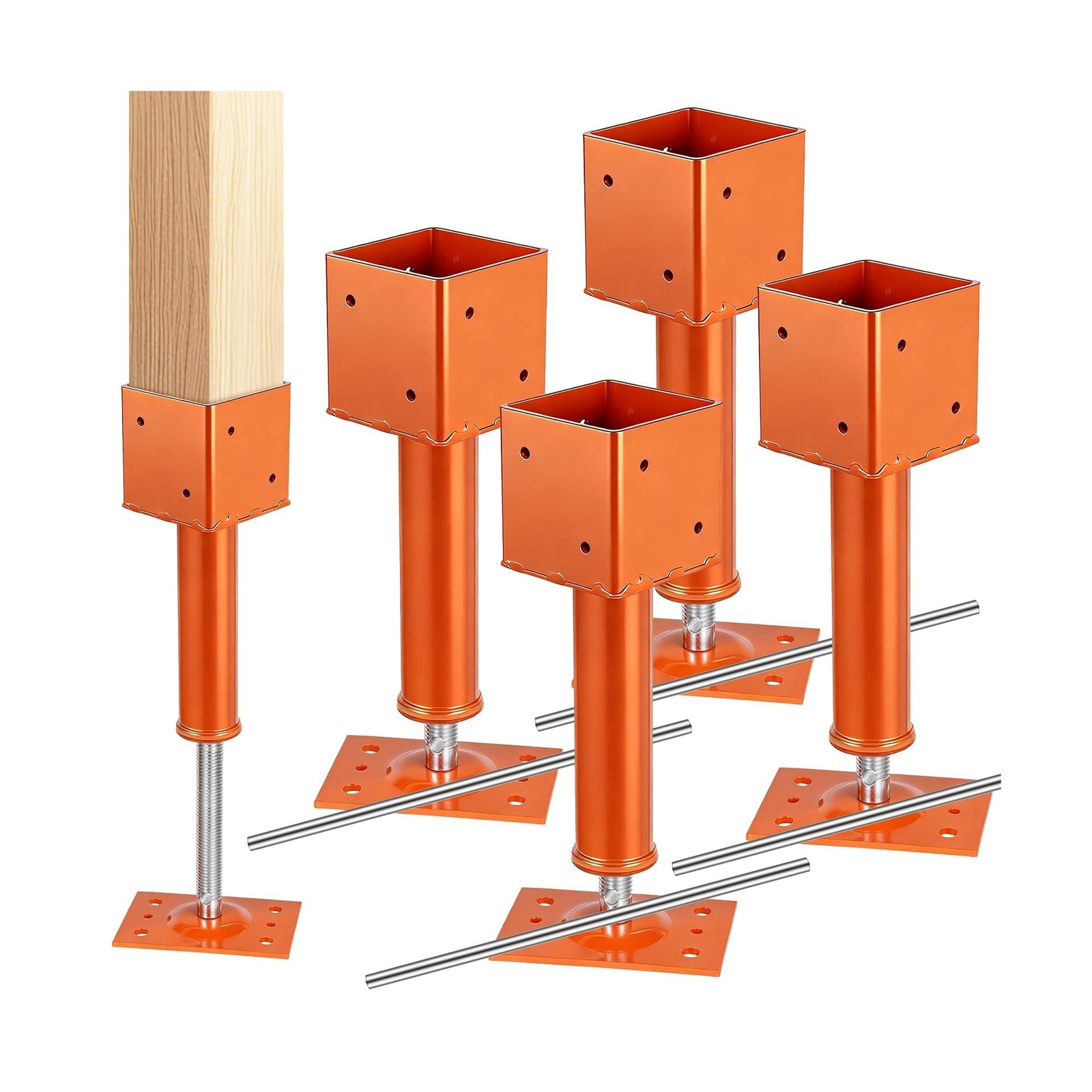 Screw Jack Post,4″ x 4″ Adjustable House Floor Jacks,13.4″-18.7″ Height Range…