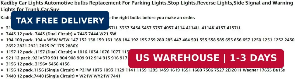 100 Pack 194A 194NA Bulb,T10 2825 168 158 12961 WY5W Auto Side Marker Light Bulb