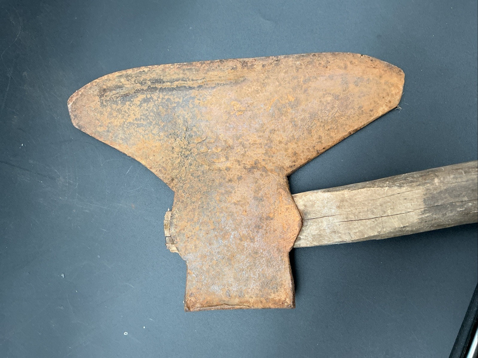 Vintage Primitive Bearded Axe Rustic Forged Style Axe Head 25 5/8” Handle