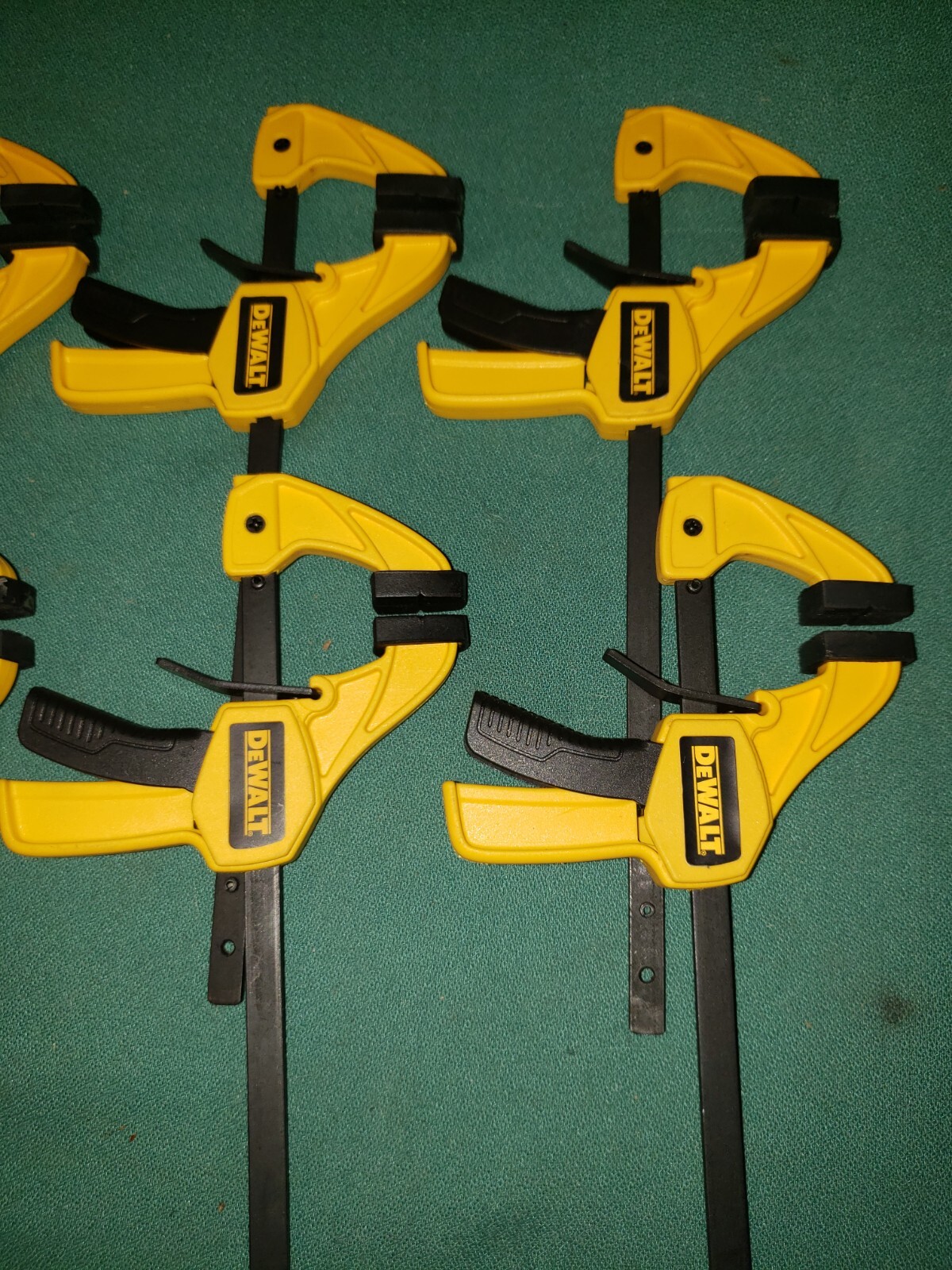 Eight Vintage DeWalt Midget Trigger Clamps 4 1/2″ Opening Size