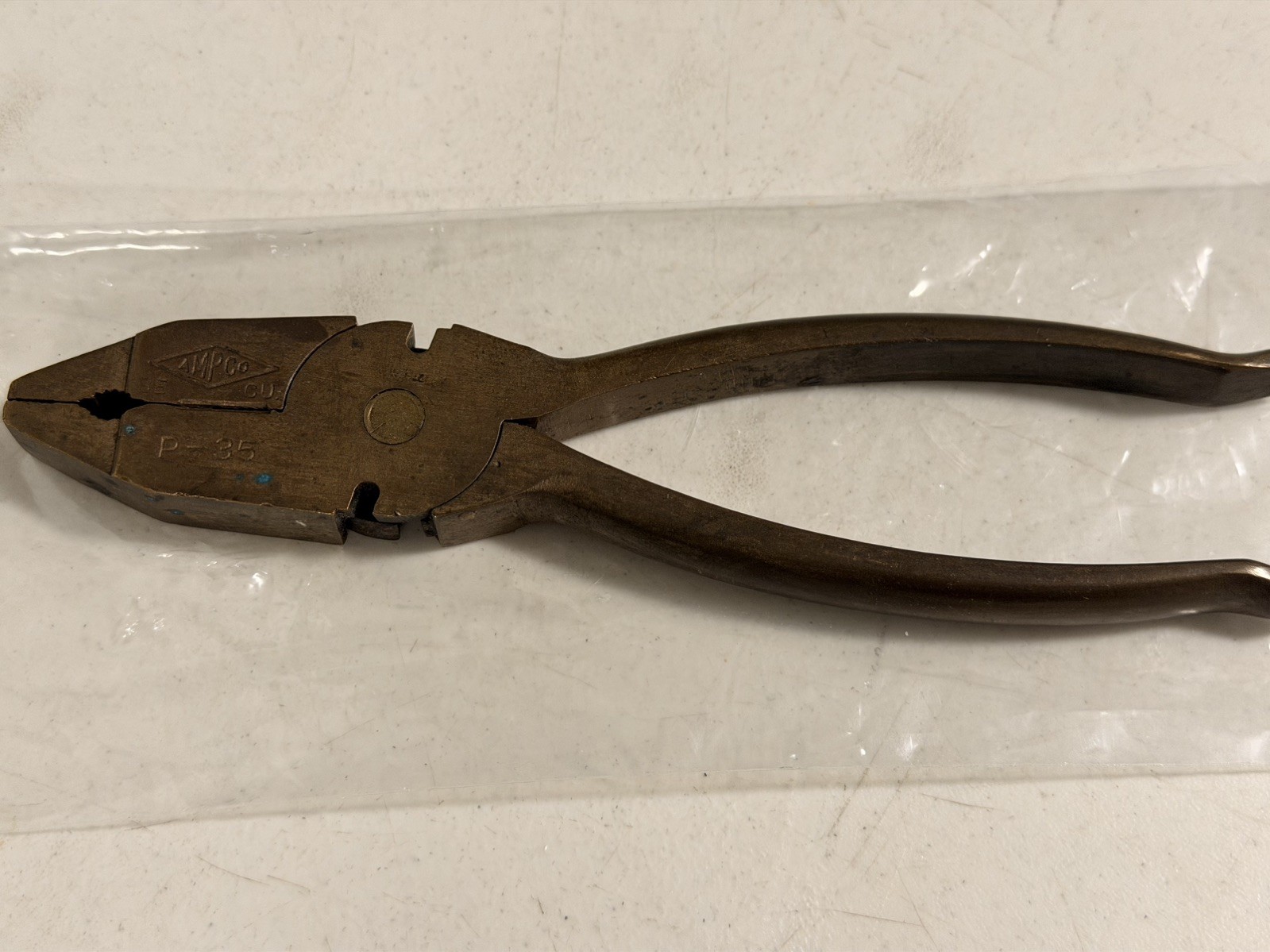 Vintage AMPCO P-35 Non Sparking Pliers Beryllium Copper Safety Tool