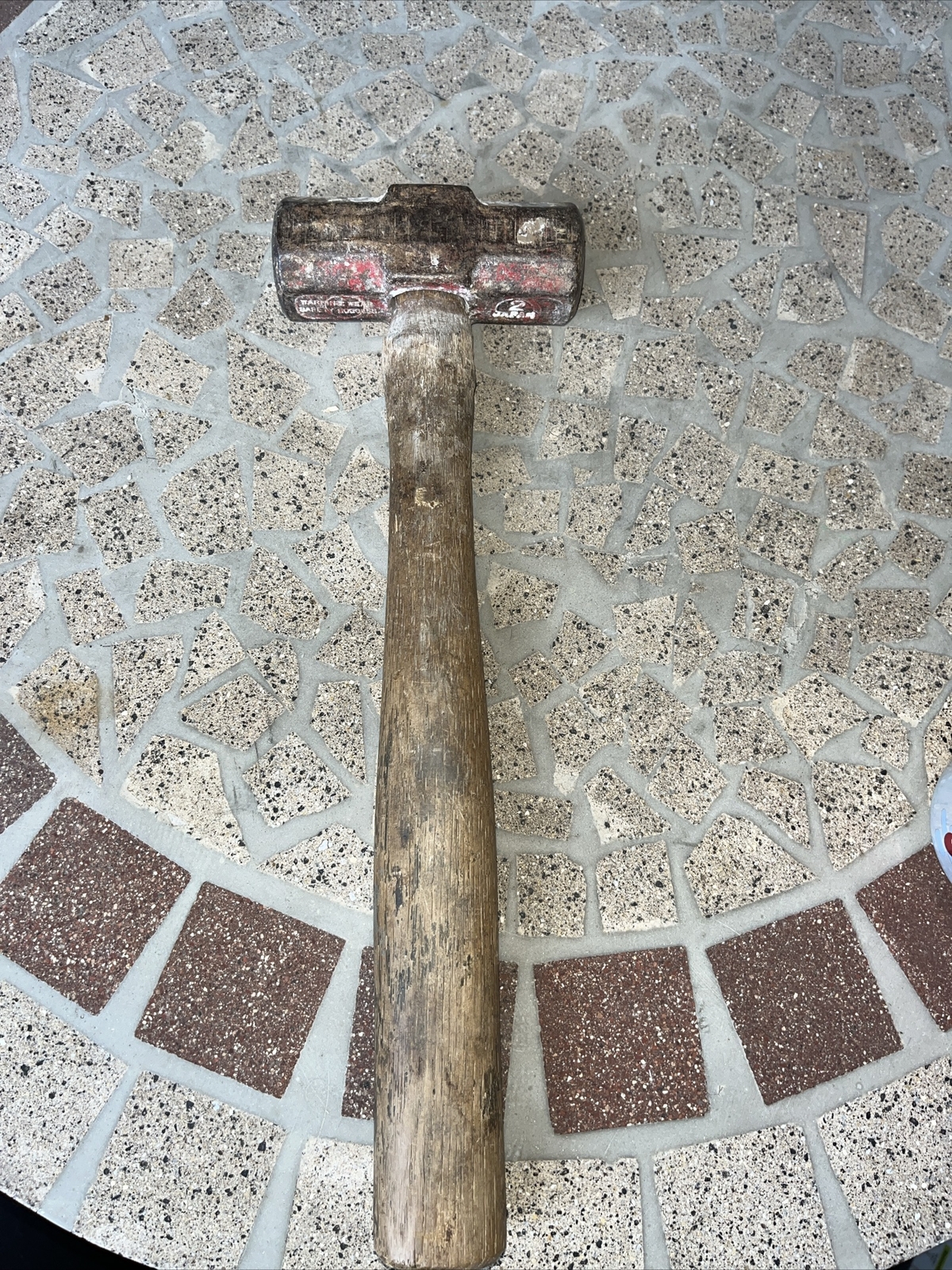 Antique Klein & Logan 1856 1956 Hammer 12 Inch Length 1.5 Pound Weight Red JAPAN
