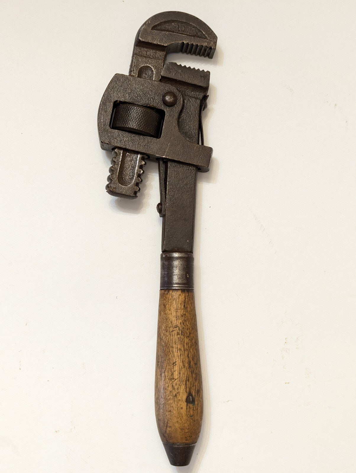 Hudson Forge Stillson Forged Steel Pipe Wrench #10 c 1920’s Wood Handle WT Grant