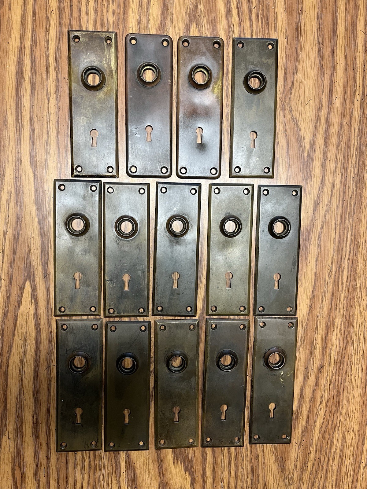Vtg Yale Brass Door Backplates Cover for Skeleton Key 6” X 2” Lot 14