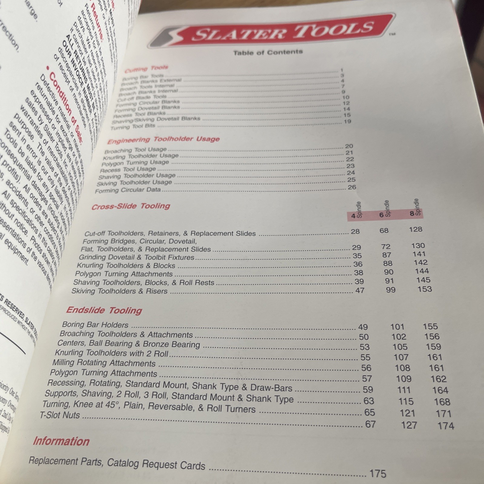 Slater Tools Catalog For Tools for the Turning Industry