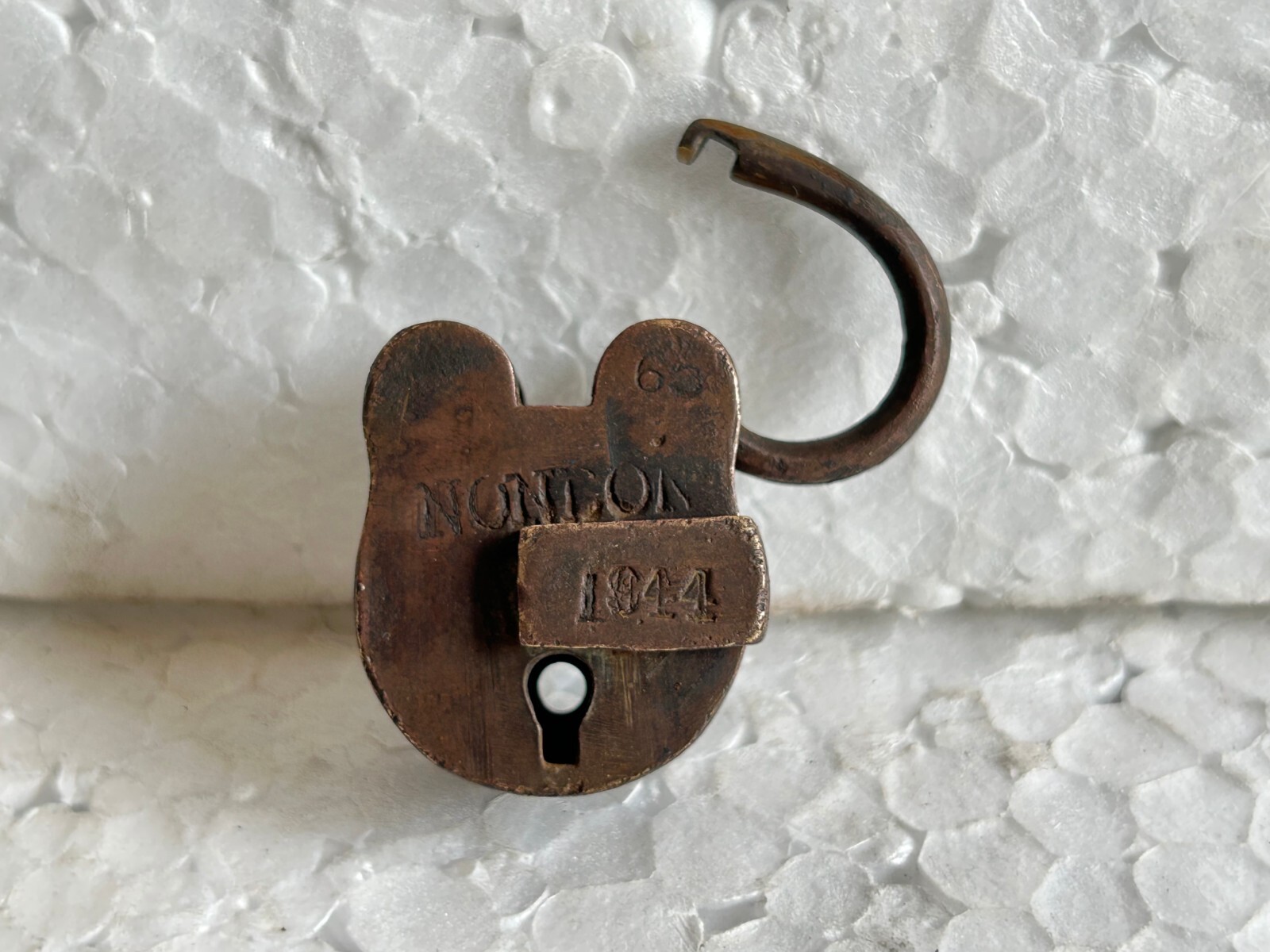 1944 Mark Old Lock Old Brass Small Miniature Safely Padlock With Key Collectible