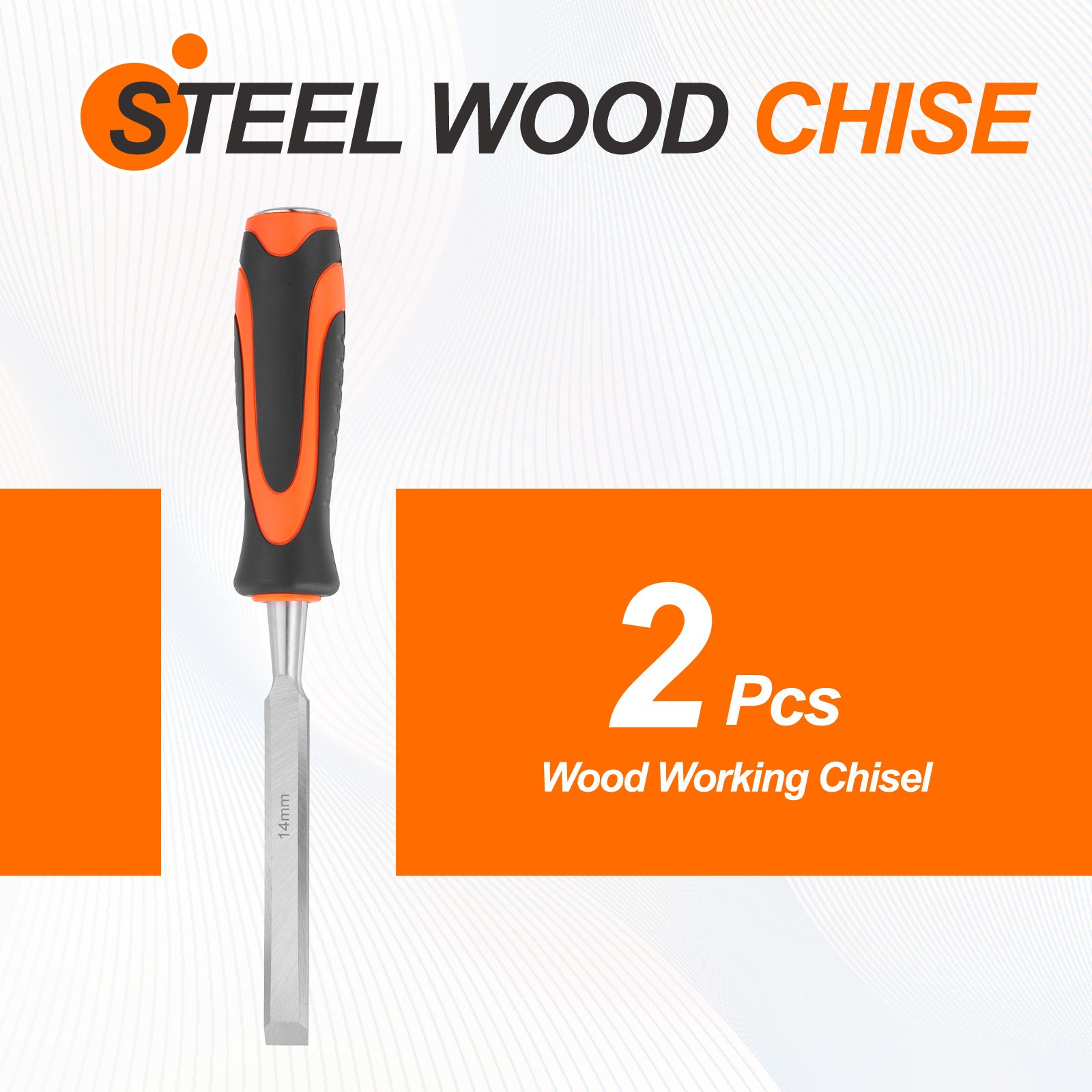 2pcs Wood Chisel 9/16″ CR-V Steel Beveled Edge Blade Wood Woodworking Tools