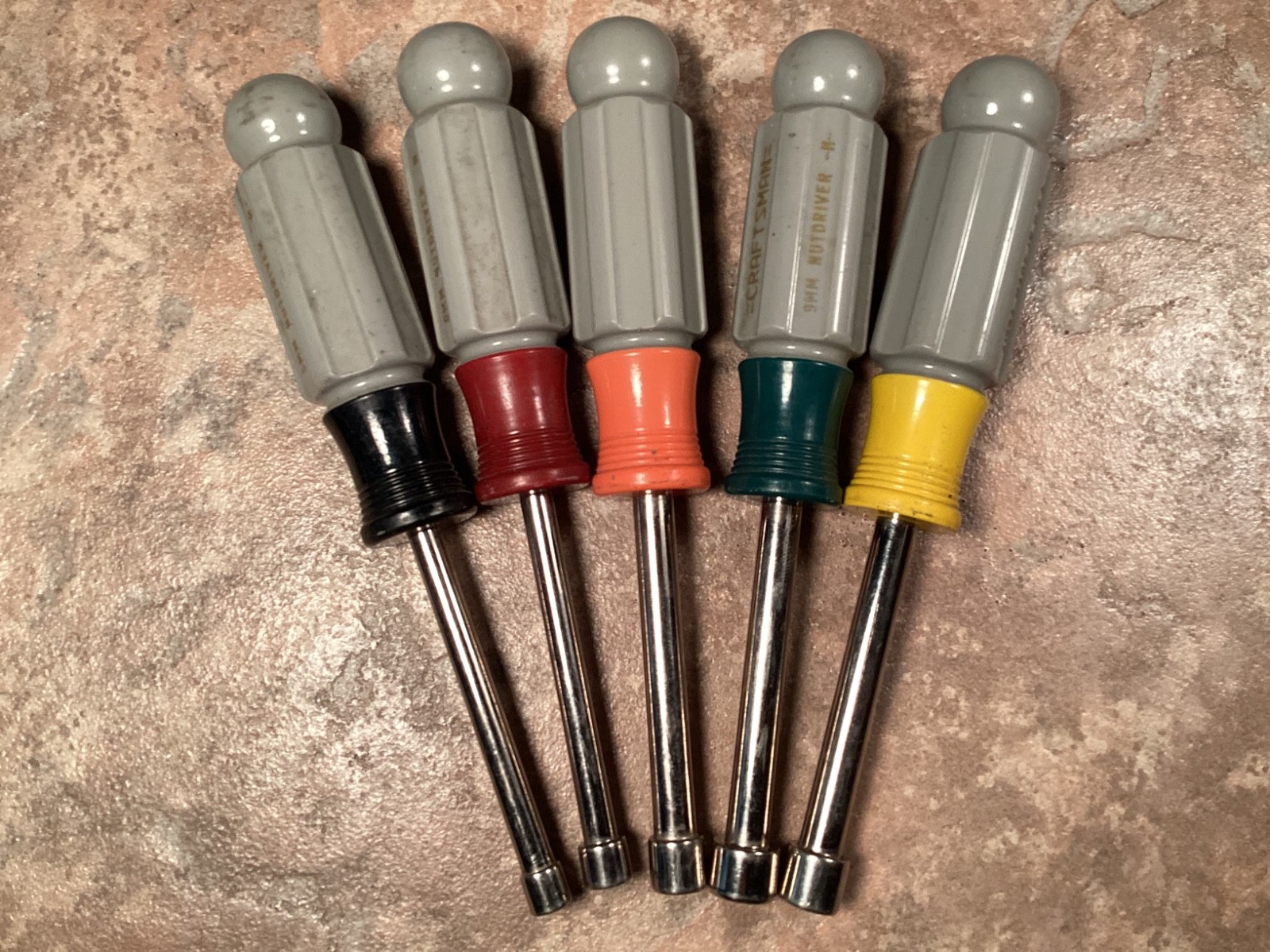 Vintage Craftsman Nut Driver Set of 5 METRIC 5mm-9mm 6-Point Hand Tools VGUC USA