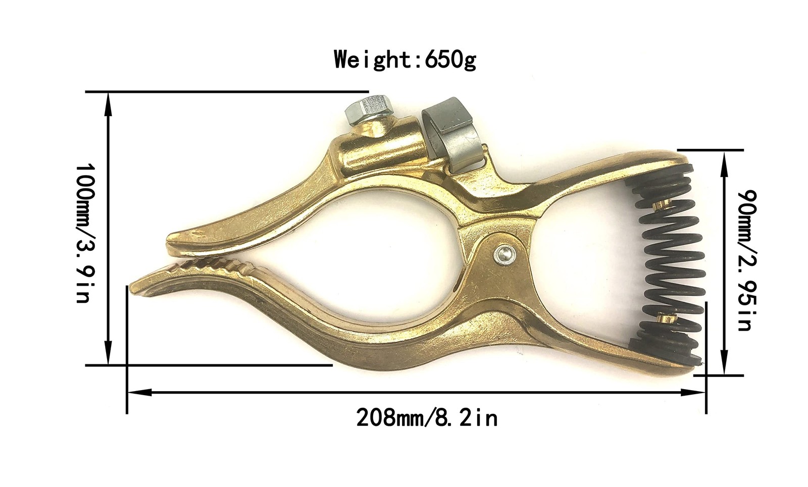 KINGQ 300-Amp T-Style Welding Ground Clamp Brass 300-Amp Capacity