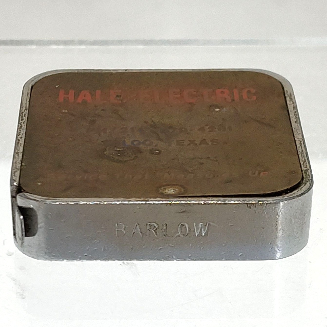 Barlow Advertising Tape Measure Hale Electric Talco Texas 1960s Made USA Vintage