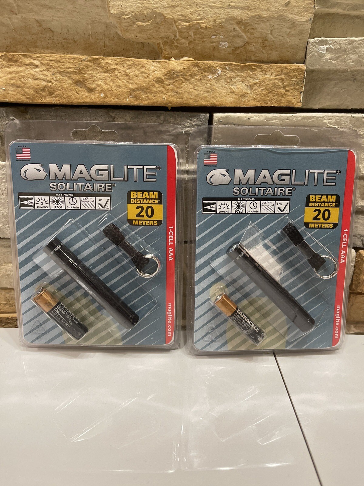 MAGLITE SOLITAIRE Lot Of 2, K3A016, Single Cell Battery – New Old stock