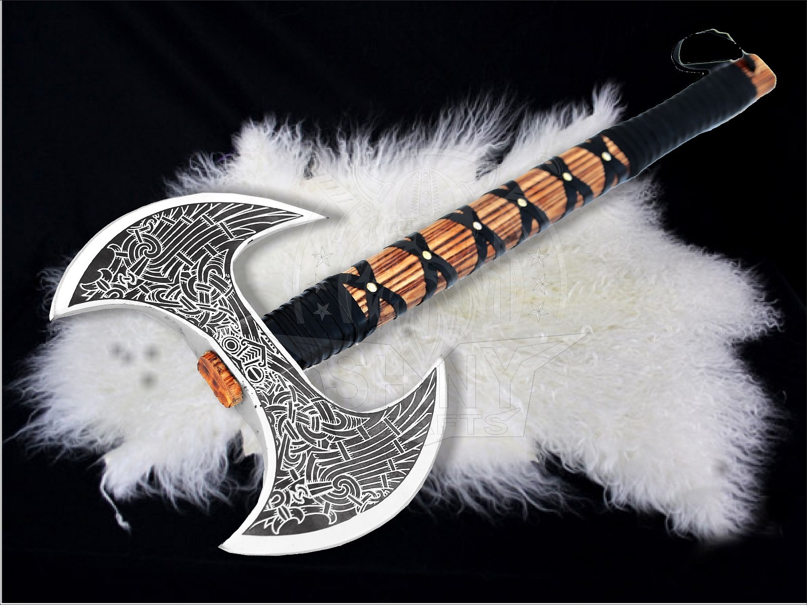 Camping Axe Tomahawk Viking Bearded Axe Chirstmas Gifts 27long Odin’s axe VBA-13