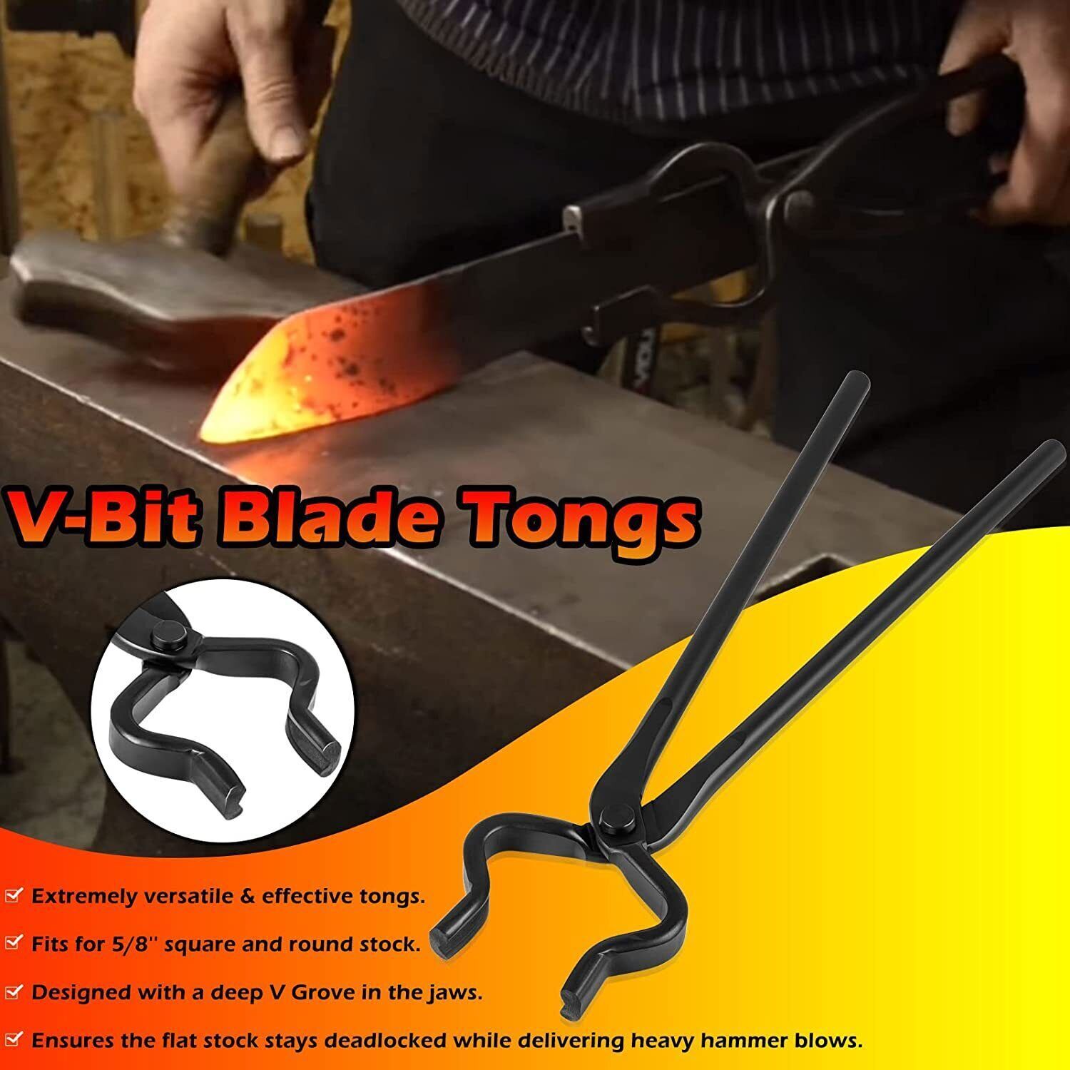 Knife Making Tongs Set 1.5KG Blacksmiths’ Hammer Assembled Blacksmith Forge Vise