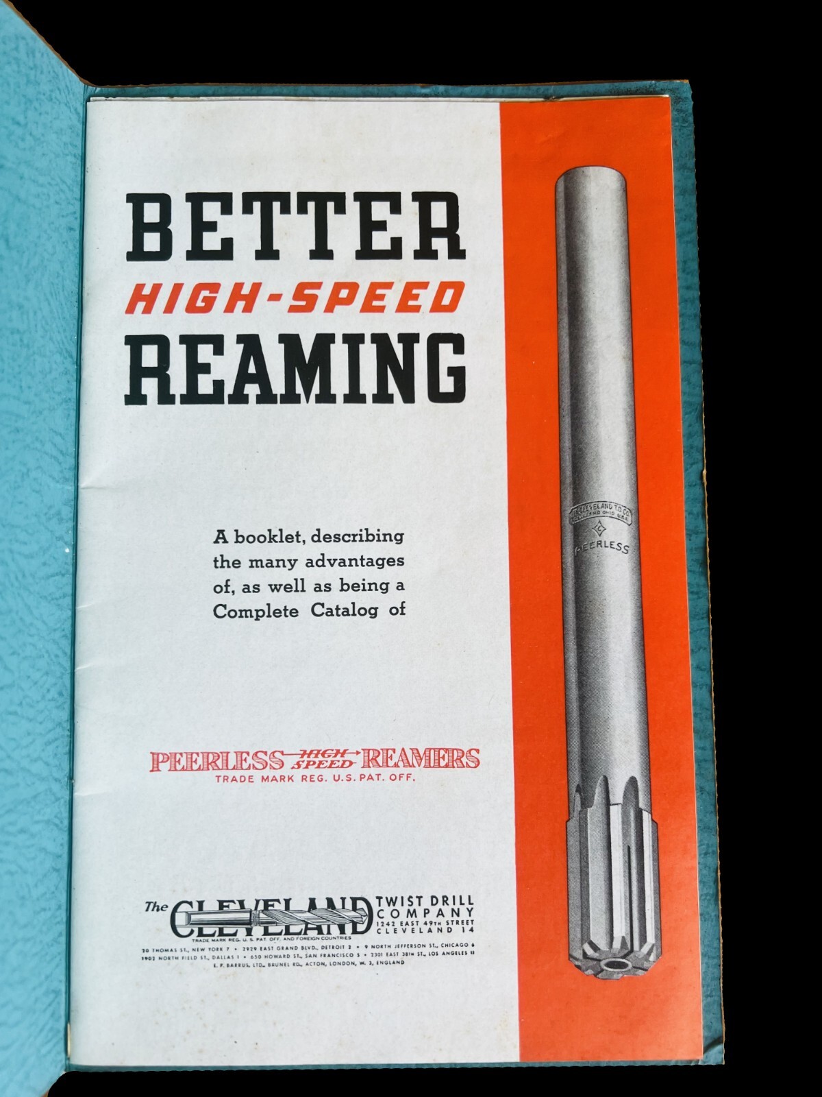 Peerless Reamers Better High Speed Reaming Catalog Book Oury Supply Wellston OH