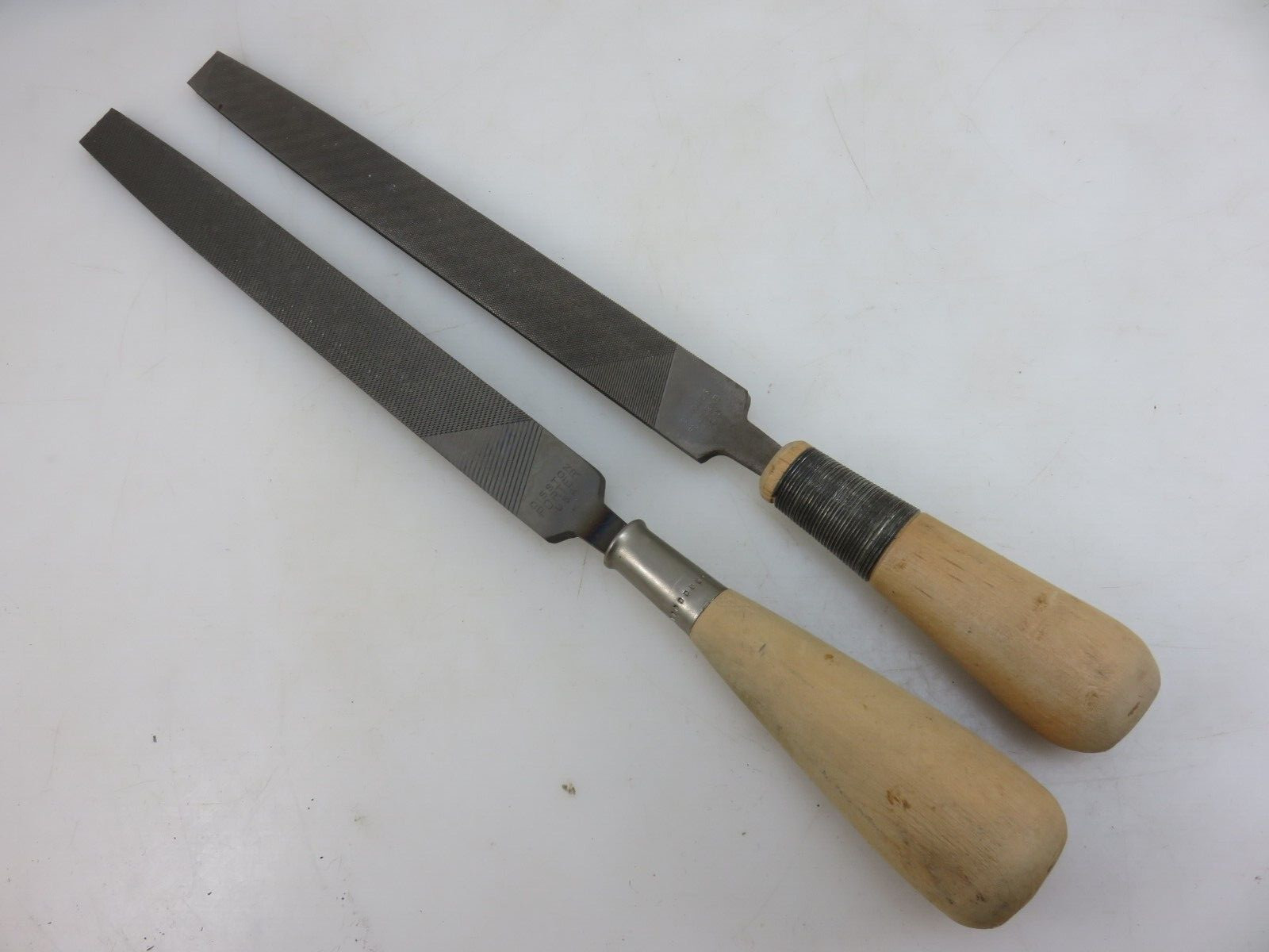 Simonds Flat 2nd & Disston Porter Flat Aluminum Type A 10″ Long 2pc File Set