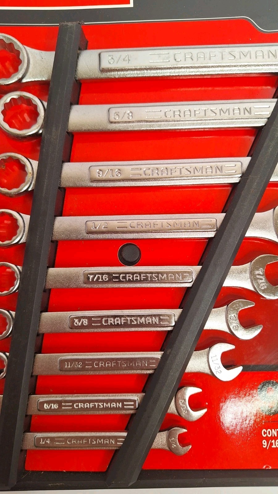 NOS Craftsman USA 9 PC SAE Combination Wrench Set (D1)