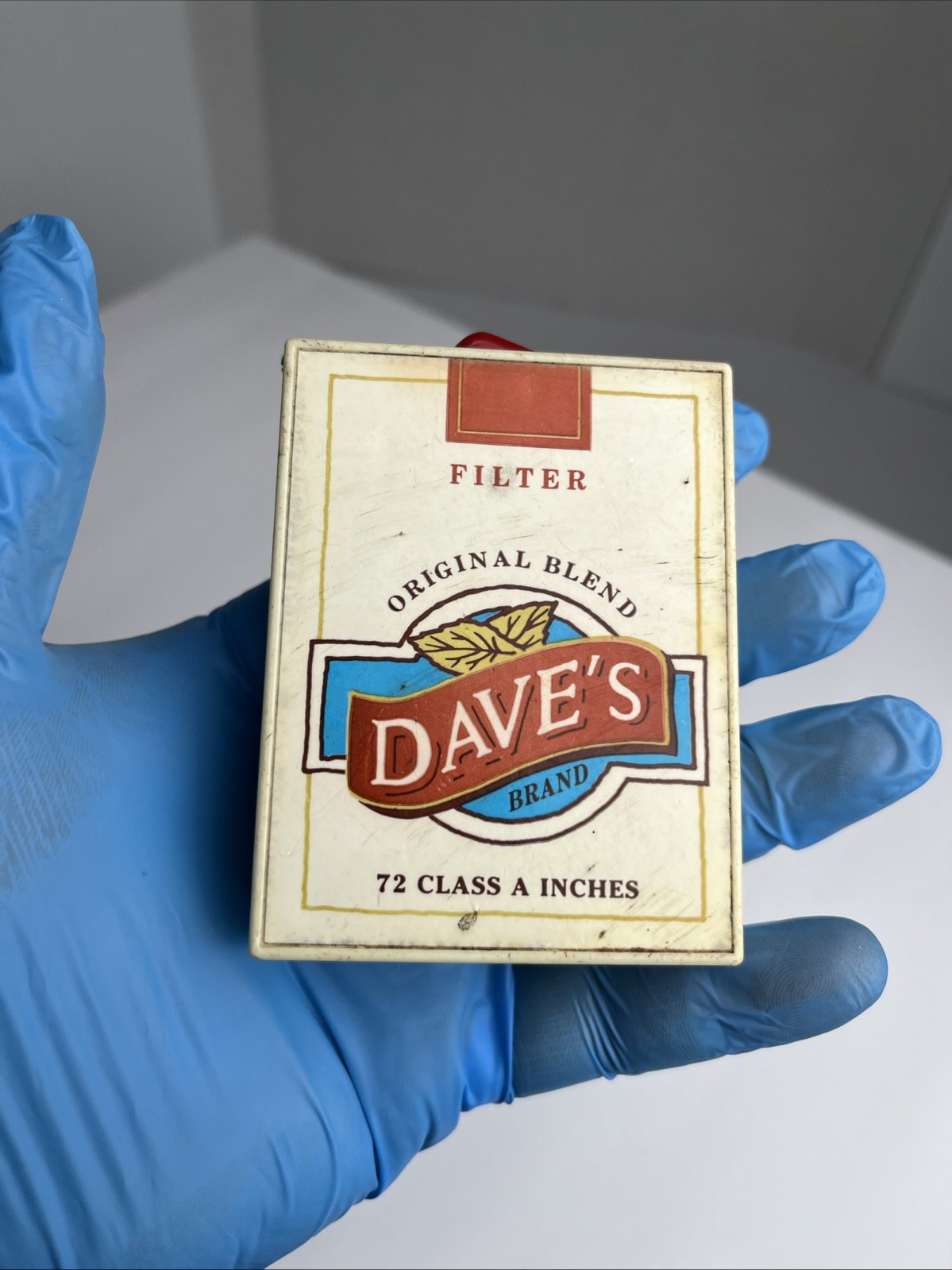 Vintage Plastic 6′ Measuring Tape Original Blend Dave’s Brand Cigarette Pack