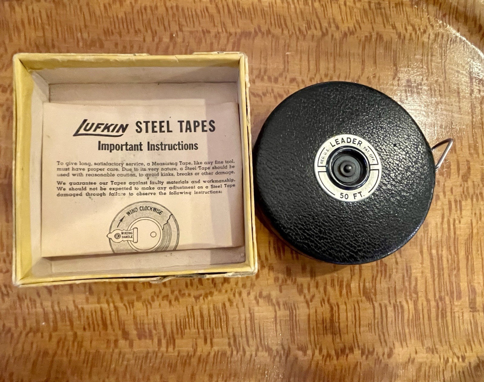 NOS Vintage Lufkin Chrome Clad 25 FT Steel Tape Measure HC250 Hand Rewind USA