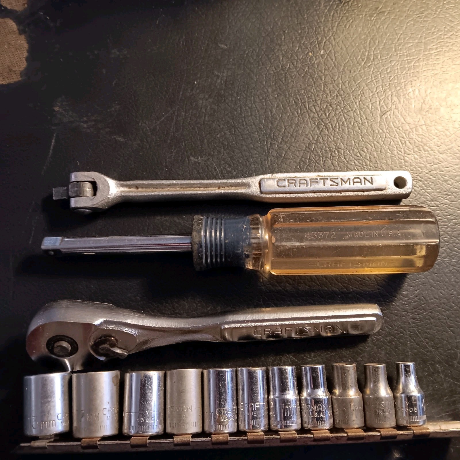 Craftsman 1/4″ Dr Set METRIC Ratchet Breaker Bar Sockets(11) 4-13mm Nut Diver