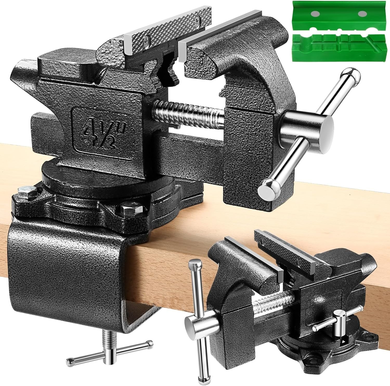 Sturdy 4-1/2″ Bench Vise with 270° Rotation – Ideal for Woodworking & Welding
