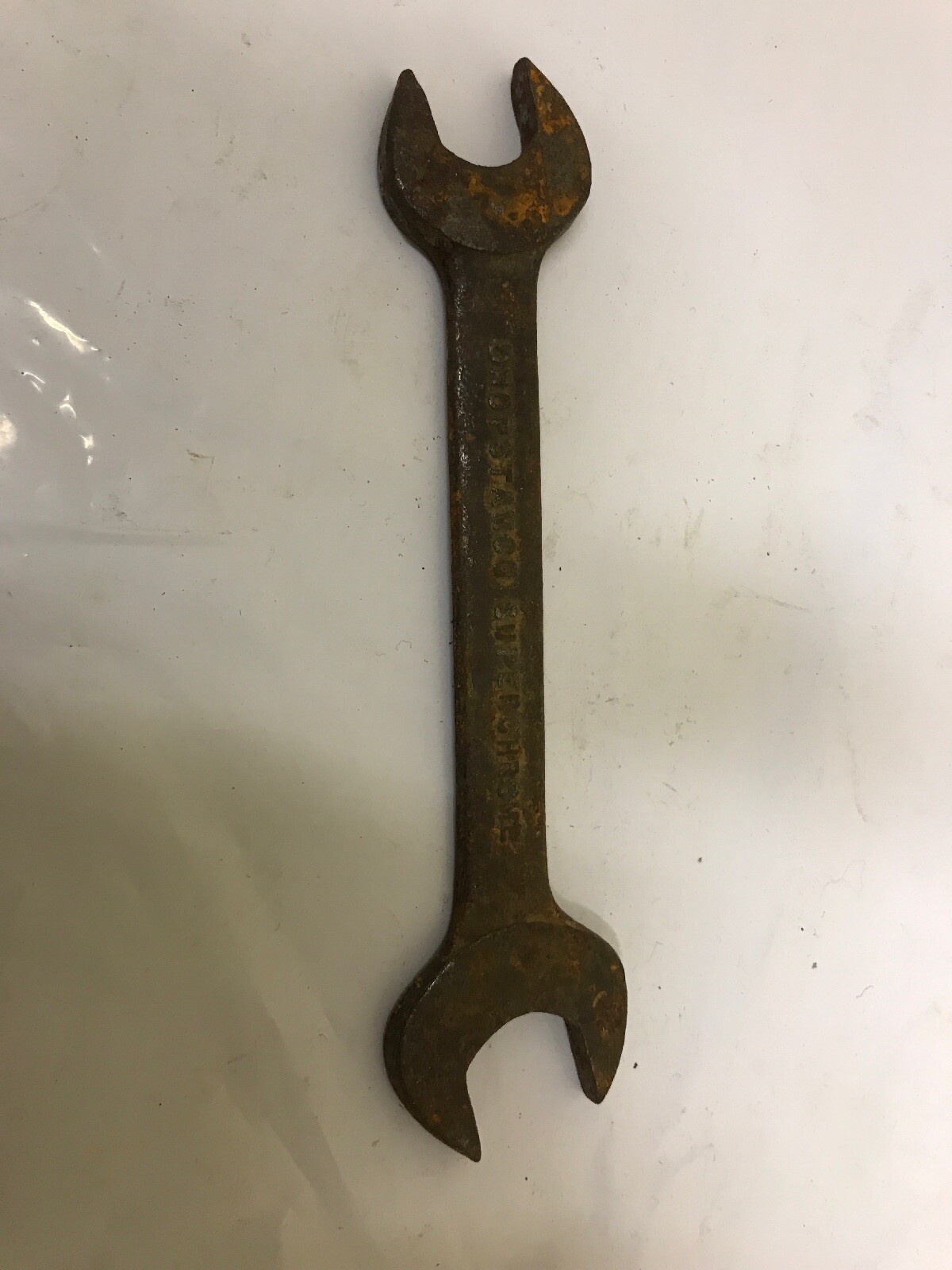 VINTAGE DROPSTAMCO SUPERCHROME STEEL SPANNER TOOL TOOLS OPEN END ENGLAND