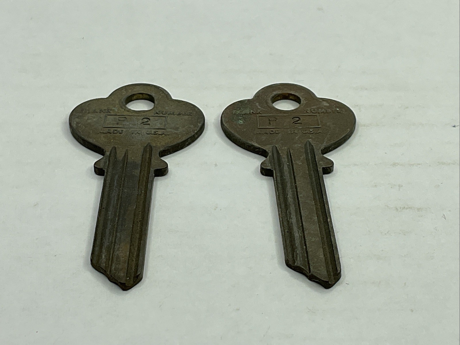 Curtis Industries NOS Key Blank Lot Of 2 Uncut P2 Bulldog Brass Keys B-CK60