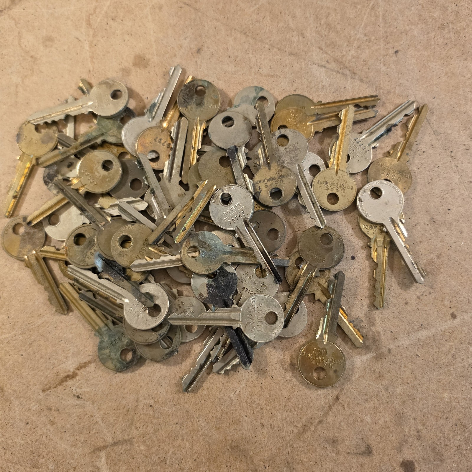 Lot of 50+ Vintage USPS Post Office Box Keys