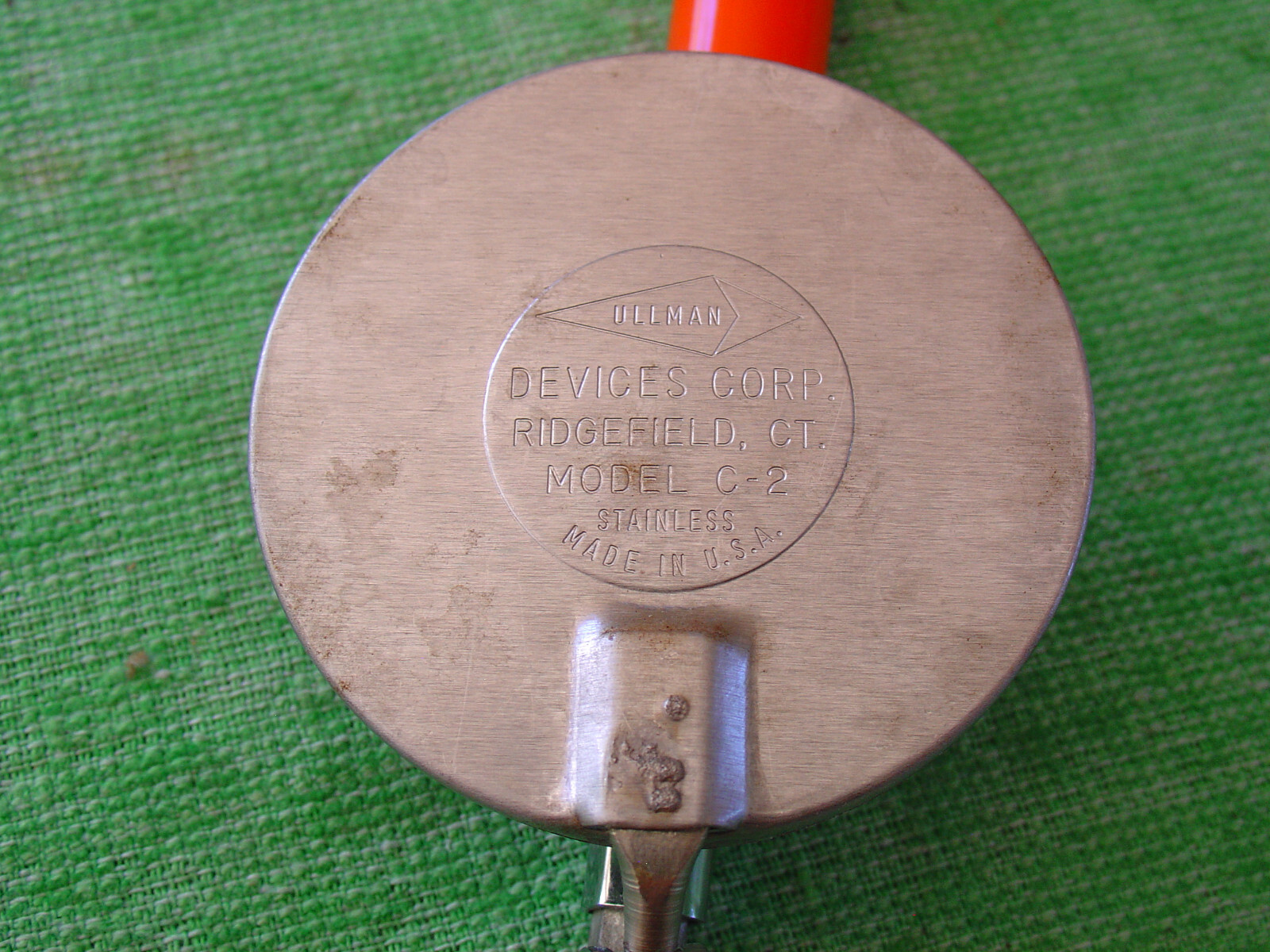 VINTAGE ULLMAN DEVICES CORP. #C-2 ORANGE ADJUSTABLE TELESCOPING MIRROR USA MADE