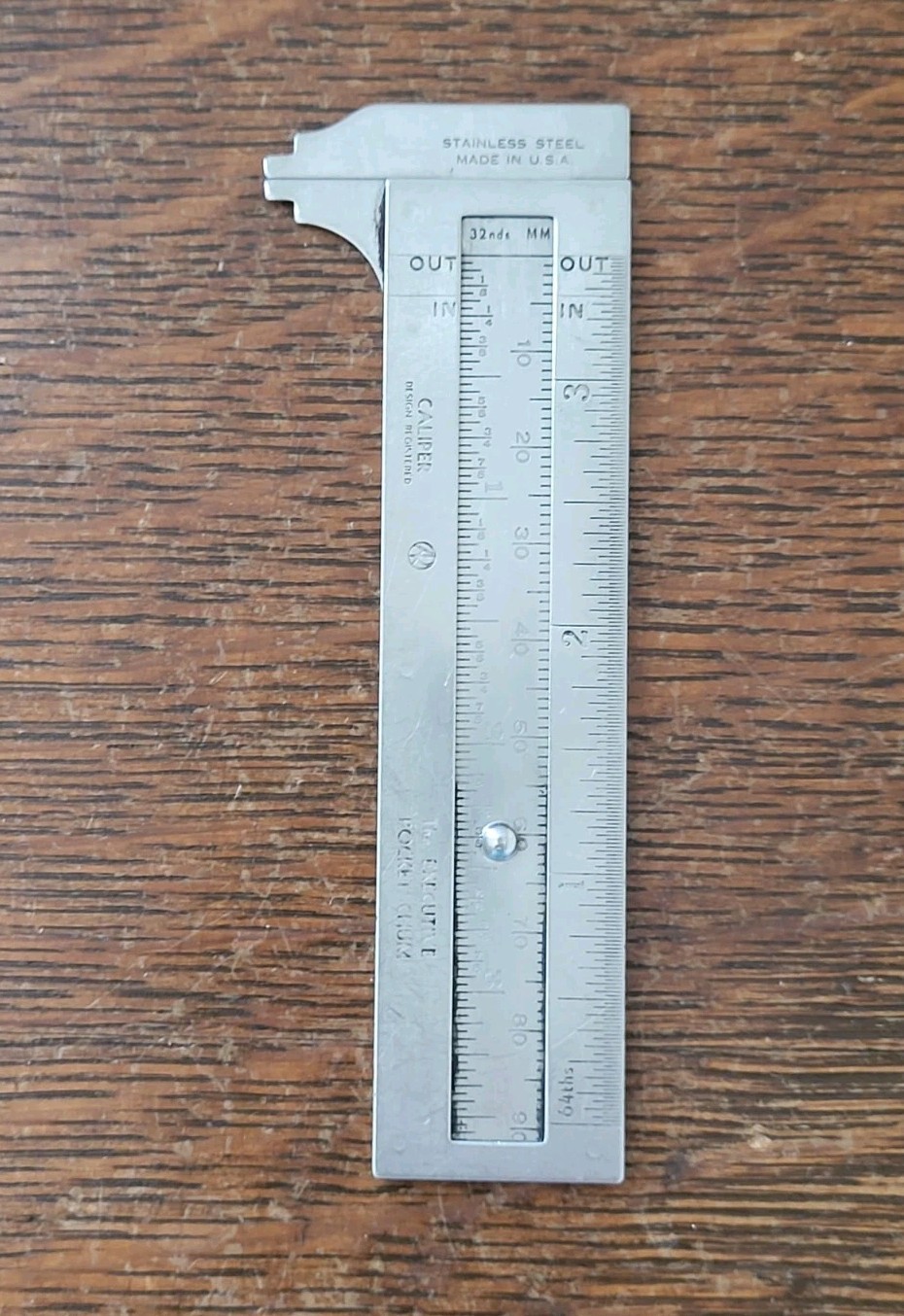 The Executive Pocket Chum w/Pouch Stainless Slide Caliper/ Decimal Equivalents