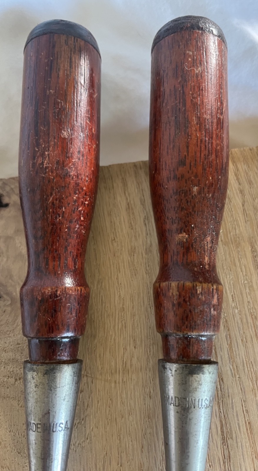 Vintage Stanley No. 720 Socket Firmer Chisels 1/4″ & 1/2″ Pair – Full 6″ Blade