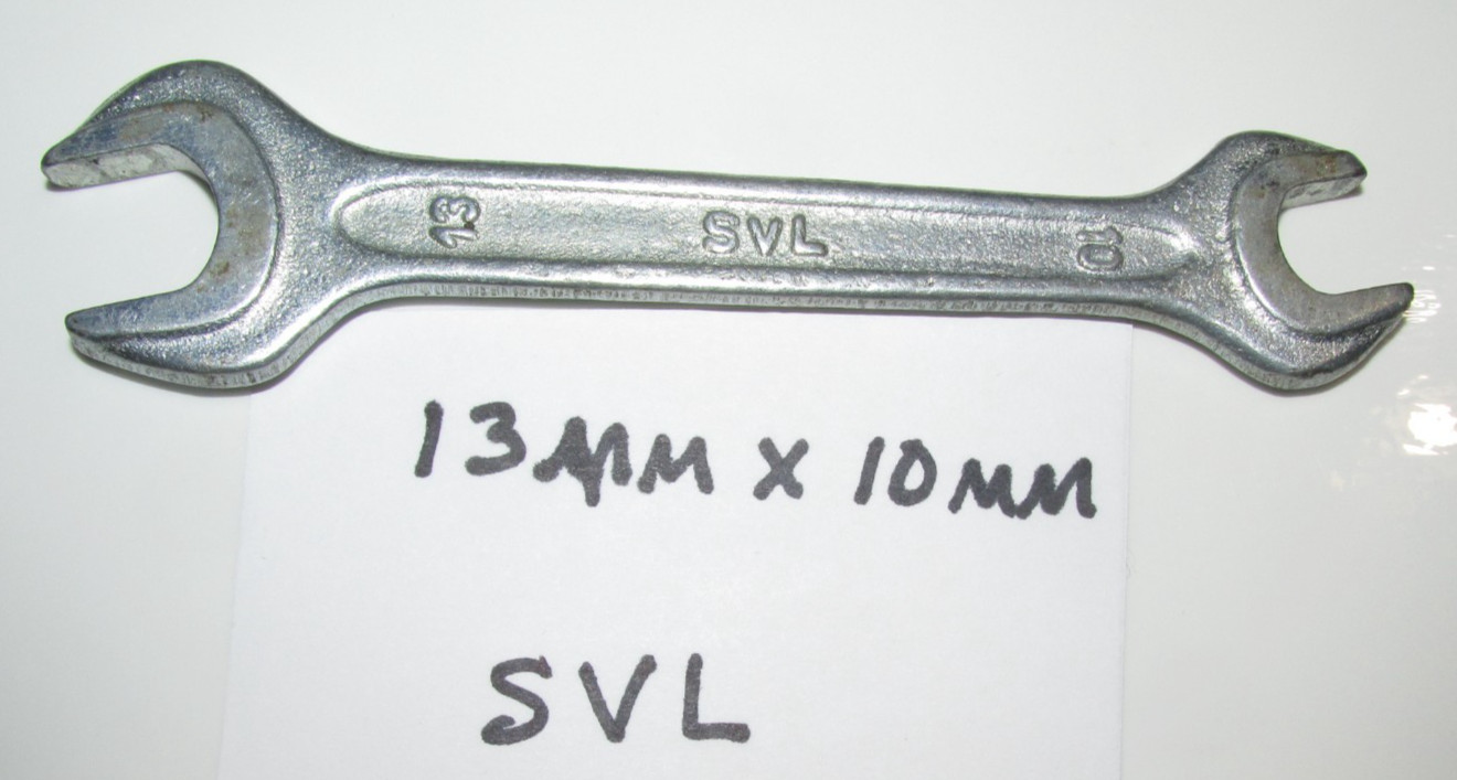 Vintage Double Open-End Metric, SVL Wrench, 13mm x 10mm