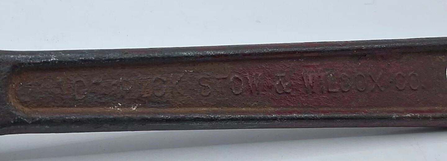 Vintage PS&W 10” Adjustable Wrench Peck, Stow, & Wilcox Co. large Logo