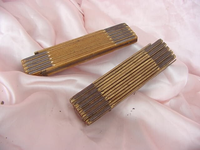 VINTAGE WOOD FOLDING MEASURE TOOLS 6 ft. RABONE & TWO 4 FT. w BRASS & 50ft TAPE