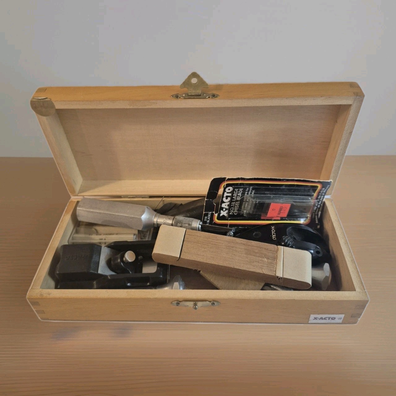 Vintage X-ACTO Woodcarving Set in Wooden Box Variety of Tools, Blades, Planers+