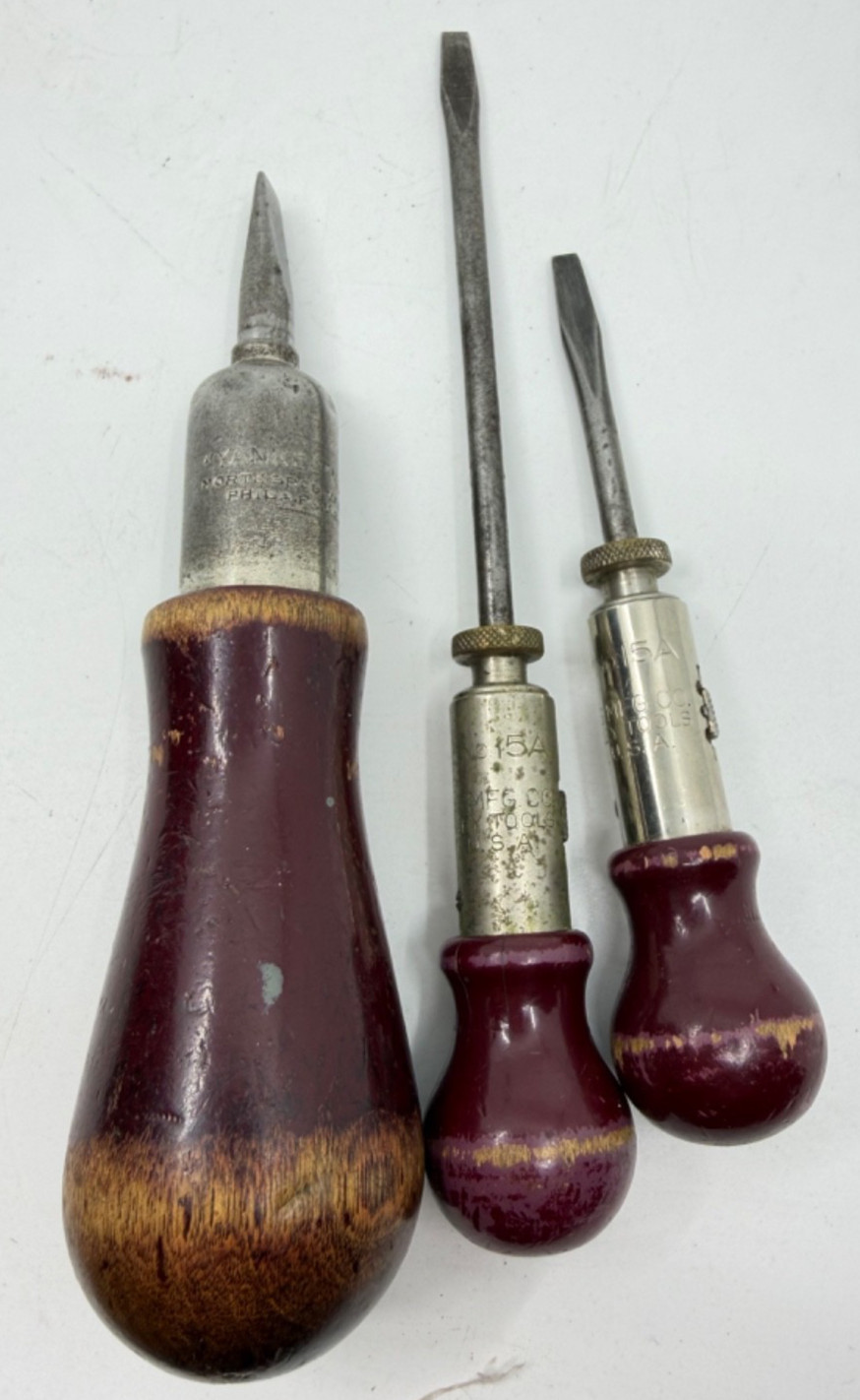 Vintage Stanley LOT Yankee North Bros. 12A 15 A Ratcheting Screwdriver Antique