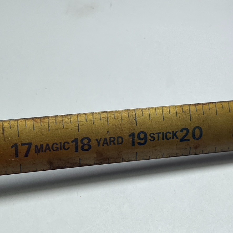 Vintage LUFKIN Magic Yard Stick Metal Roll-Up Slap Ruler, 36″ Bell System Advert