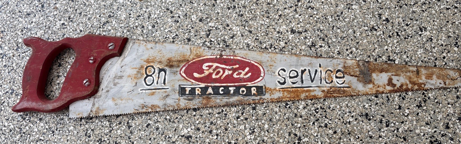 Hand Painted Hand Saw Folk Art Ford Tractor Service
