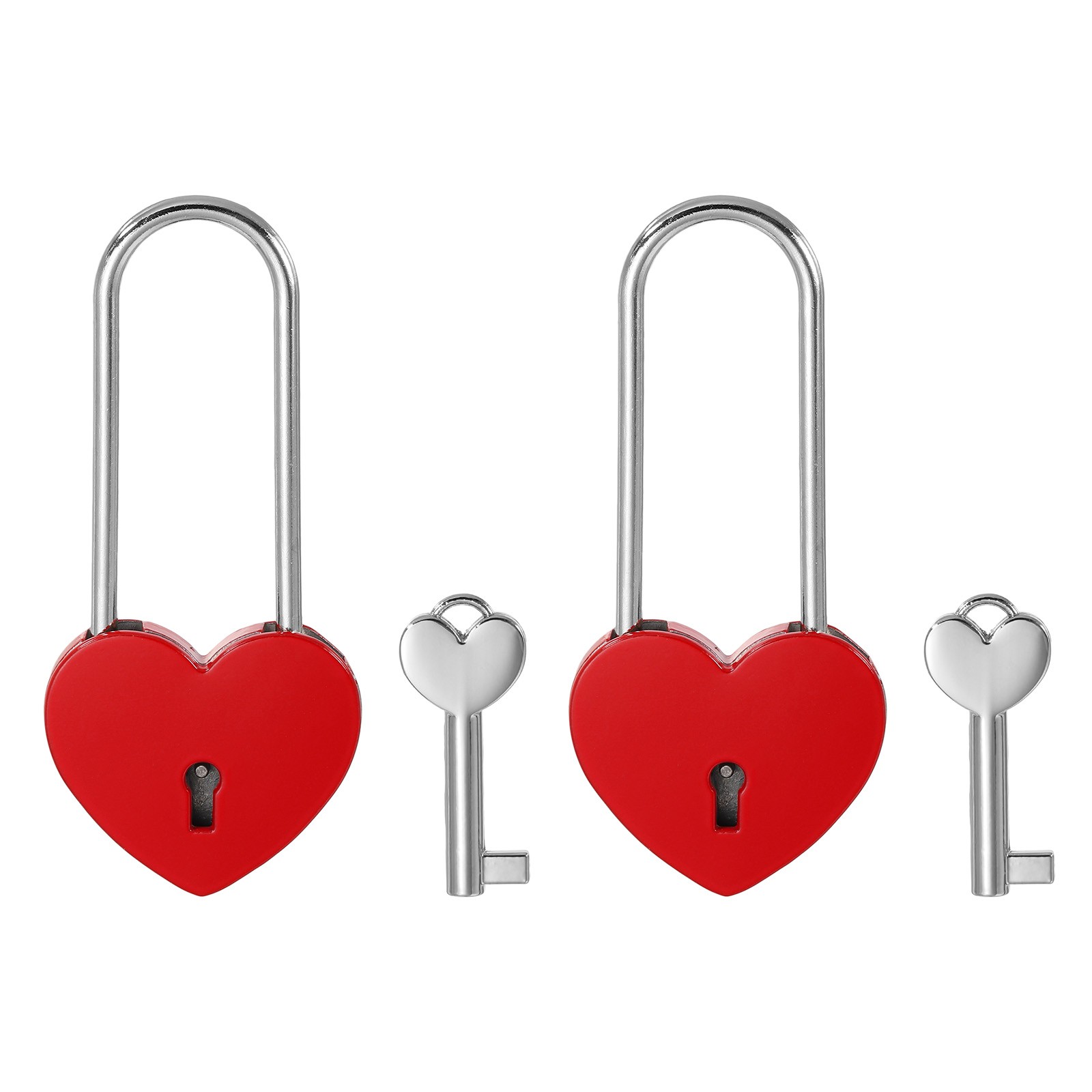 2Set 3.9″ Love Locks Heart Padlock with Key Wishing Lock Love Padlock Red