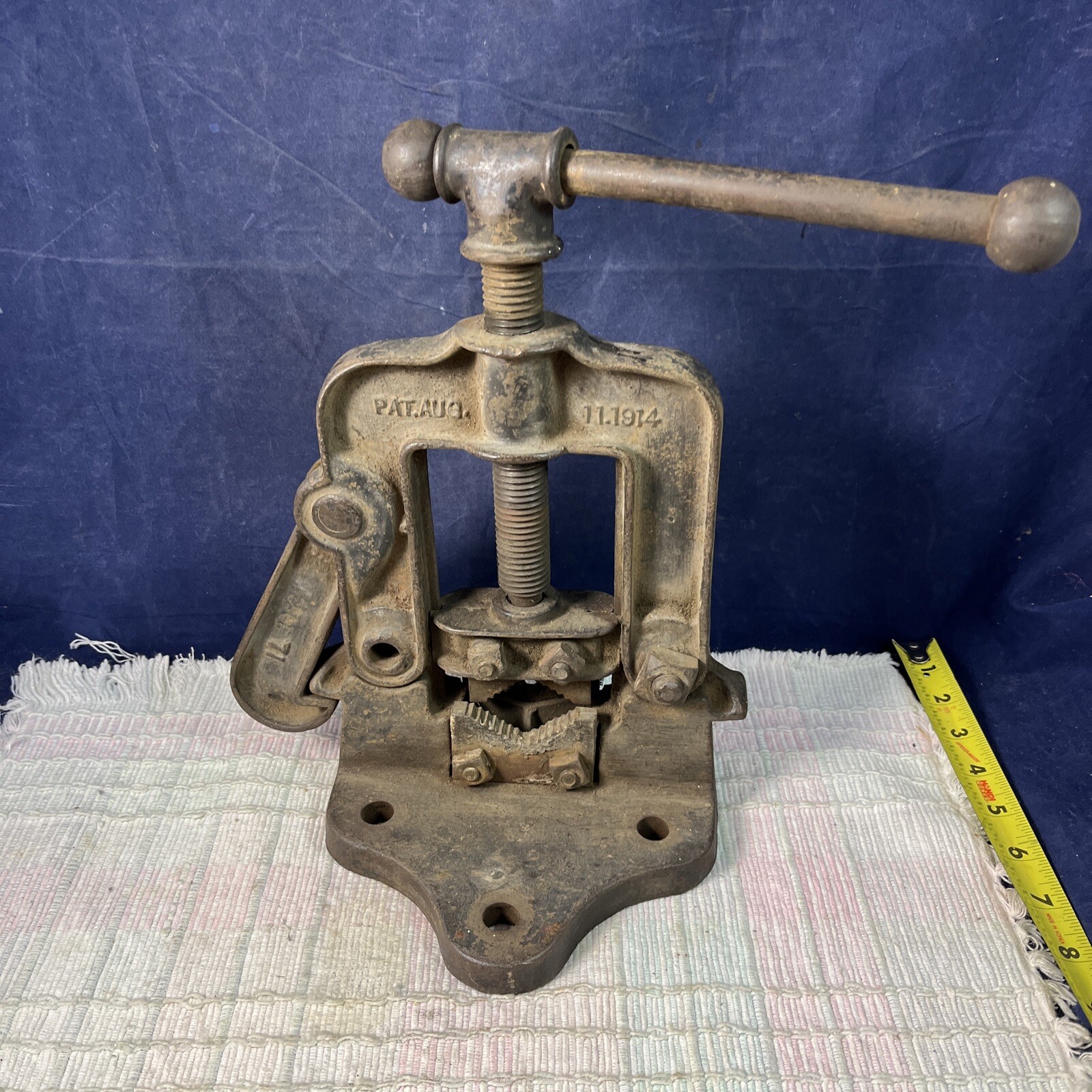 Vintage Reed Manufacturing Pipe Vise Pat. Aug 11, 1914 No. 71 Erie, Pa.