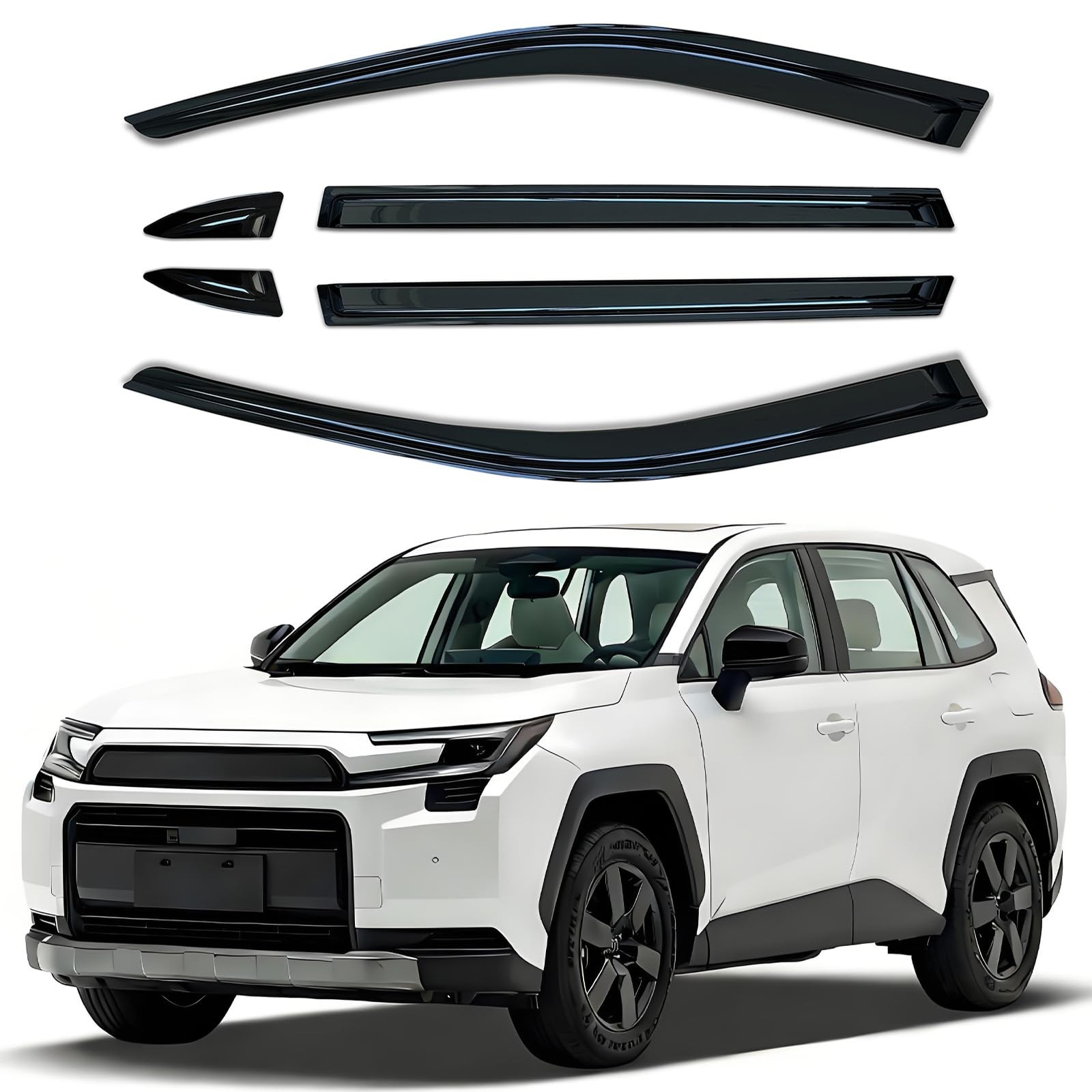 Shatterproof Out-Channel Window Deflectors for Toyota RAV4 2026+, Rain Guards…