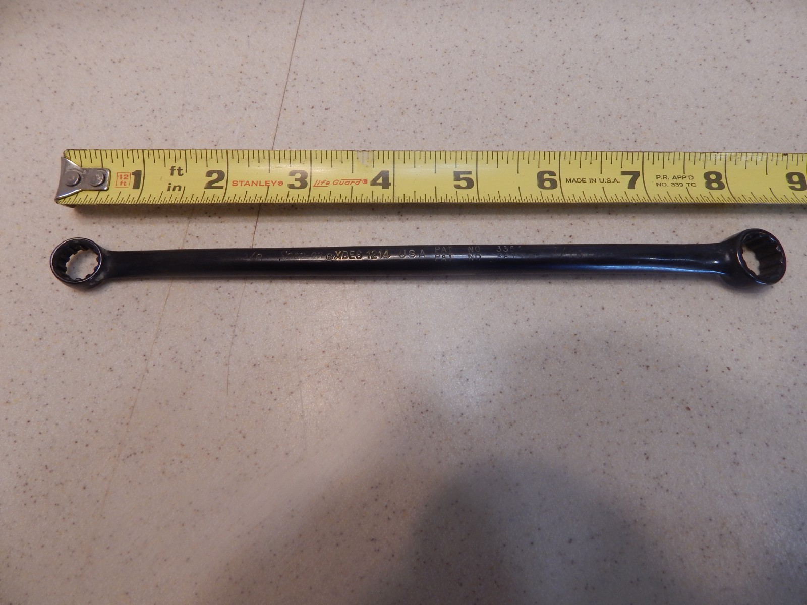SNAP-ON OFFSET DOUBLE BOX END BLACK SPLINE SAE WRENCH 3/8″ X 7/16″ XDES1214 USA