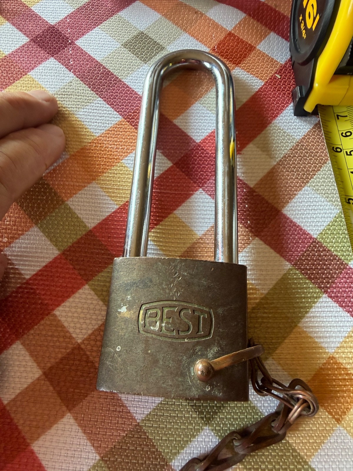 Vintage Working BEST Brass 4″ Shackle Pad Lock With 2 Key
