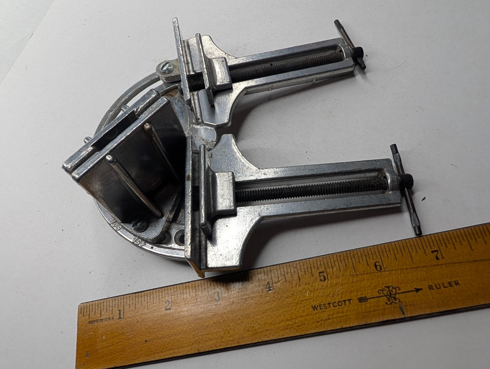 Vtg AD McBurney No 33 Corner Clamp Adjustable Splicing Vise Miter Woodworking