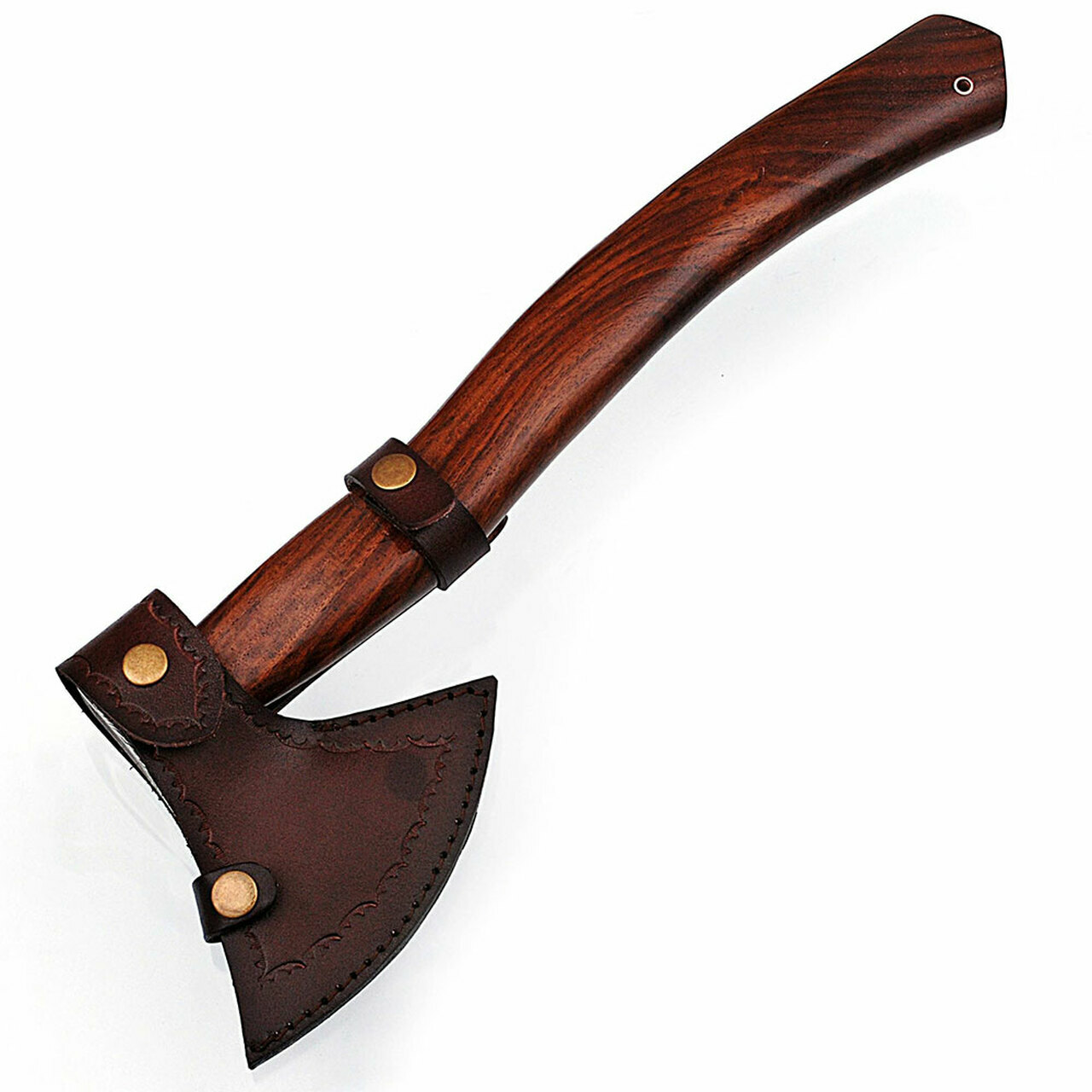 WHITE DEER Hand Forged Viking Axe With Custom Damascus Steel Head Cocobolo Wood